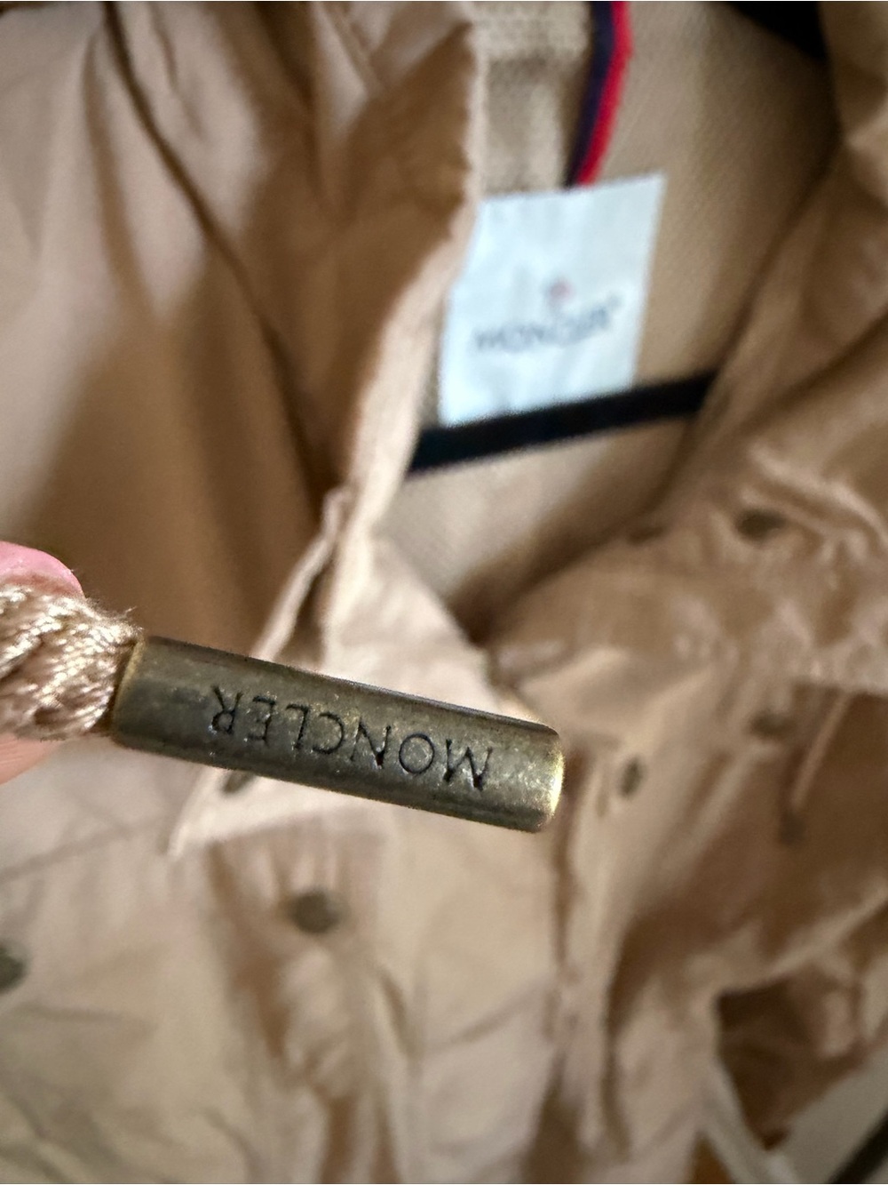 Moncler Nantes Hooded Shell Parka Beige Utility Trench Coat for Women - Picture 9 of 16